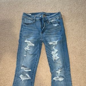 Women’s Size 6 American Eagle Next Level Stretch Ripped Light Wash Jeggings